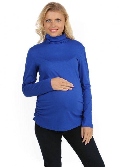 Водолазка "Норина" для беременных ярко-синяя